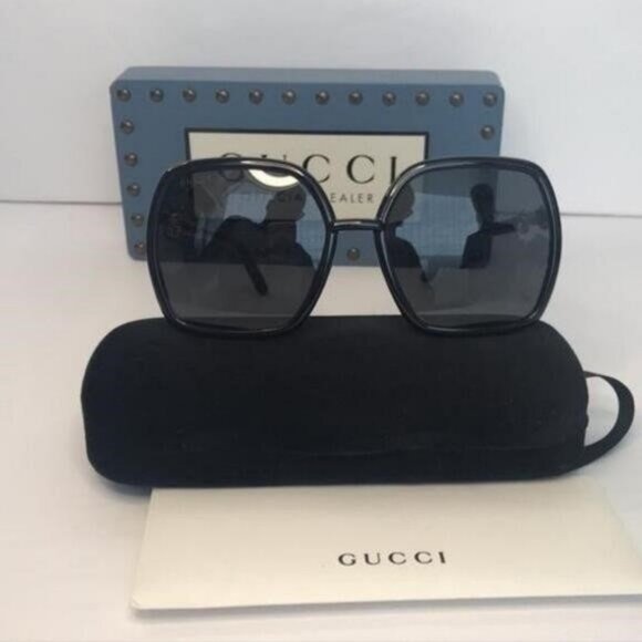 💯 - Authentic New GUCCIGrey Square Ladies SunglassesGG0890S 001 55 - Picture 11 of 15